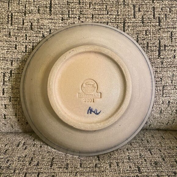 Lot of 2 Vintage Rowe Pottery Works 7" Salad Cereal Bowls Salt Glazed 1998 2001 - Picture 9 of 12